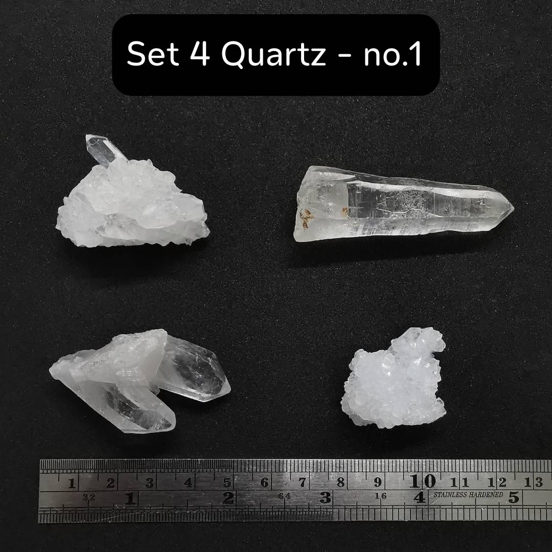 ชุดหินคริสตัลควอตซ์4ชนิด (4 of a Kind Natural Quartz Collection)