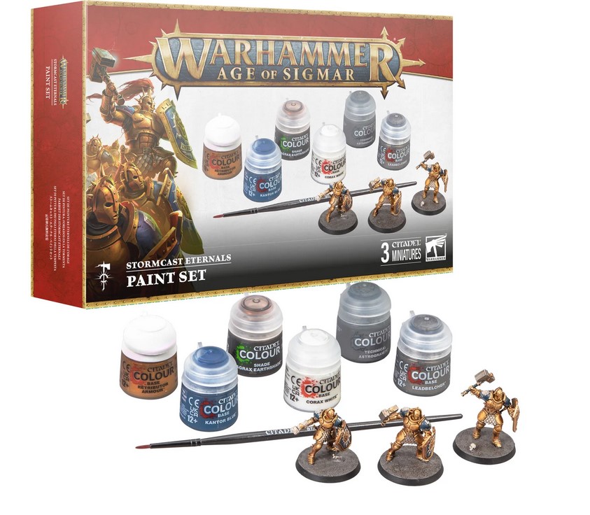 Warhammer 5011921219353 aos stormcast + paint set