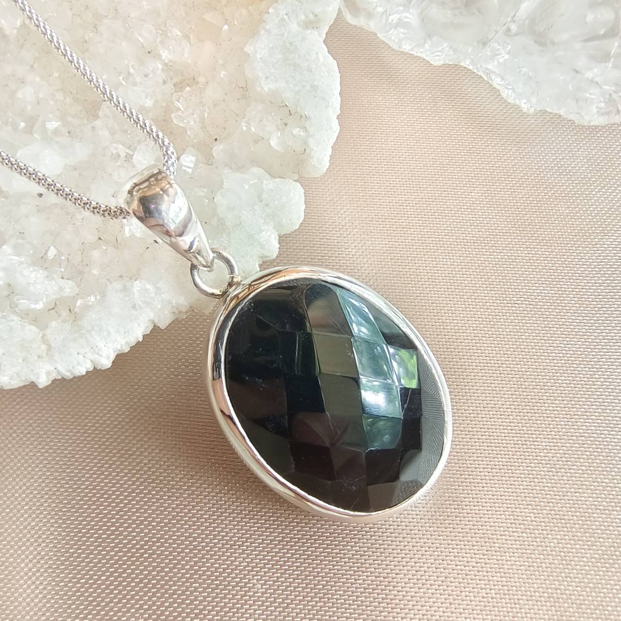 สร้อยคอเงินจี้หินออนิค Onyx