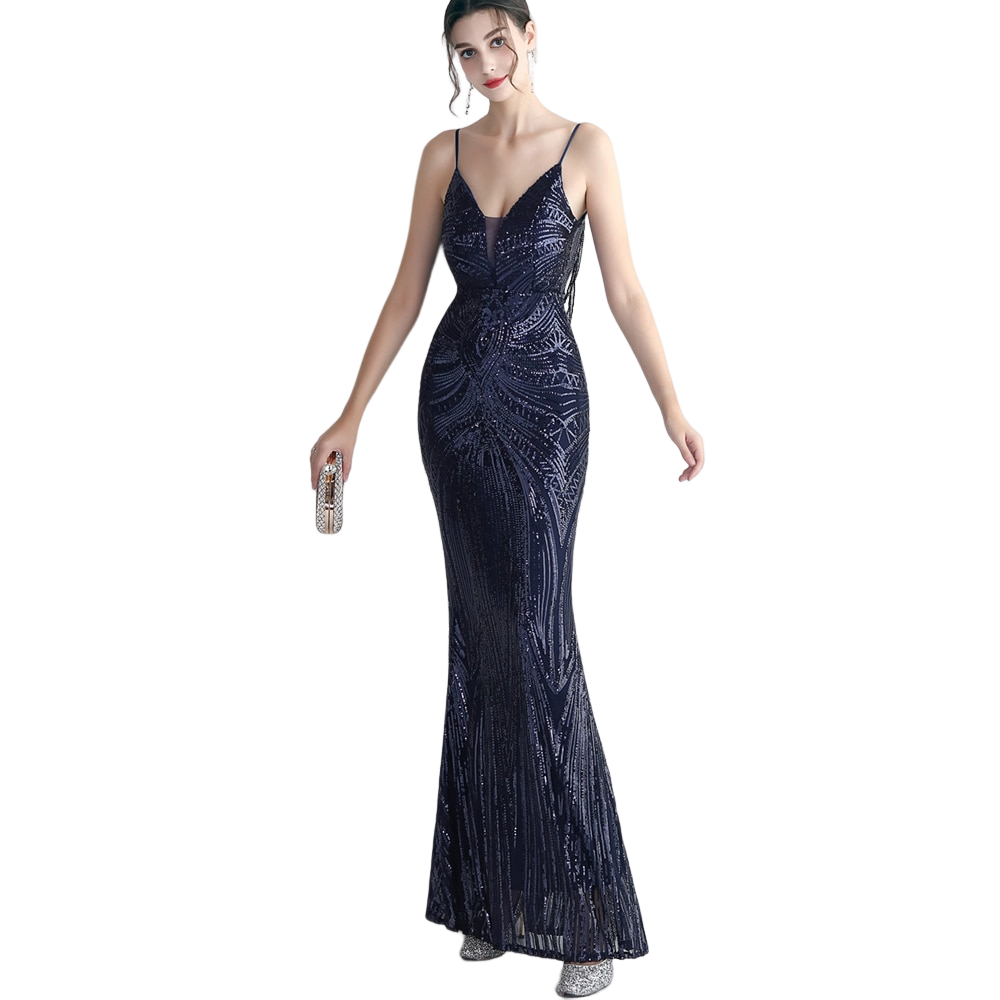 kudapy ชุดราตรียาวผ้ากริสเตอร์สายเดี่ยวคอวี โชว์หลัง สีเขียว,สีแดงเบอร์กันดี้,สีดำ,สีเงิน,สีชมพูโรสโกลด์ สีเขียวมิ้นท์ สีฟ้า ผ้าขยายได้ สวมเข้ารูป