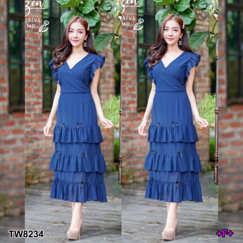 kudapy MaxiDress แม็กซี่เดรสยาว ไหล่ระบาย ผ้าไหมอิตาลี่ ใส่แล้วดูขับผิวสุดๆ