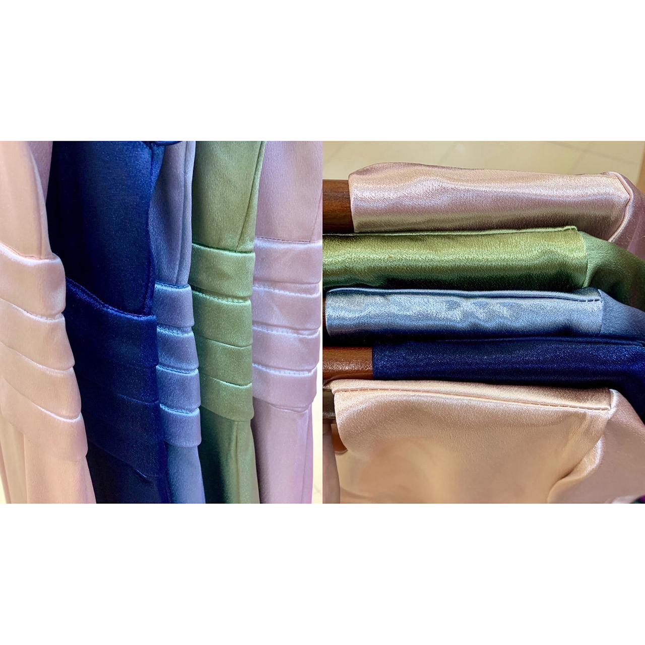 kudapy เดรสราตรียาว คอกลม ผ่าแคบ แขนสั้น ตีเกร็ด5ชั้นช่วงเอว กระโปรงทรงเอ ซิปหลัง ใส่ง่าย