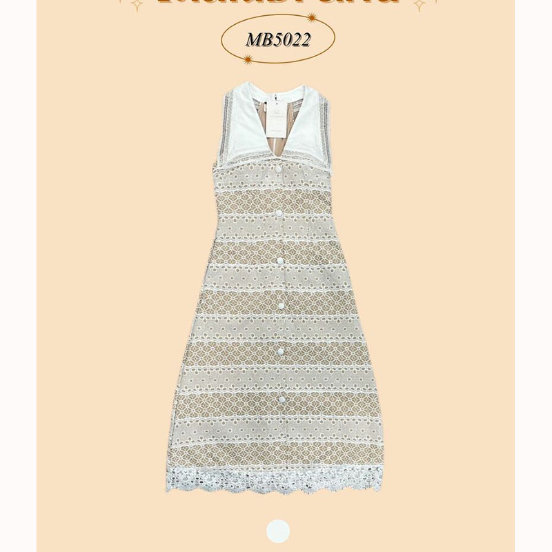 kudapy เดรสยาวสีขาว ลูกไม้ คอปก แขนกุดทรงเอ คอปก มีดีเทลติดกระดุม พร้อมทั้งซับในทั้งตัว งานซิปหลัง ใส่สบายตัวสวนดูน่ารัก