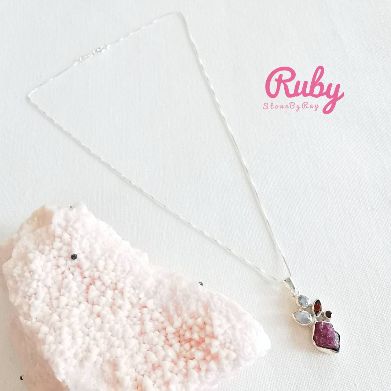 สร้อยคอเงินจี้พลอยทับทิม