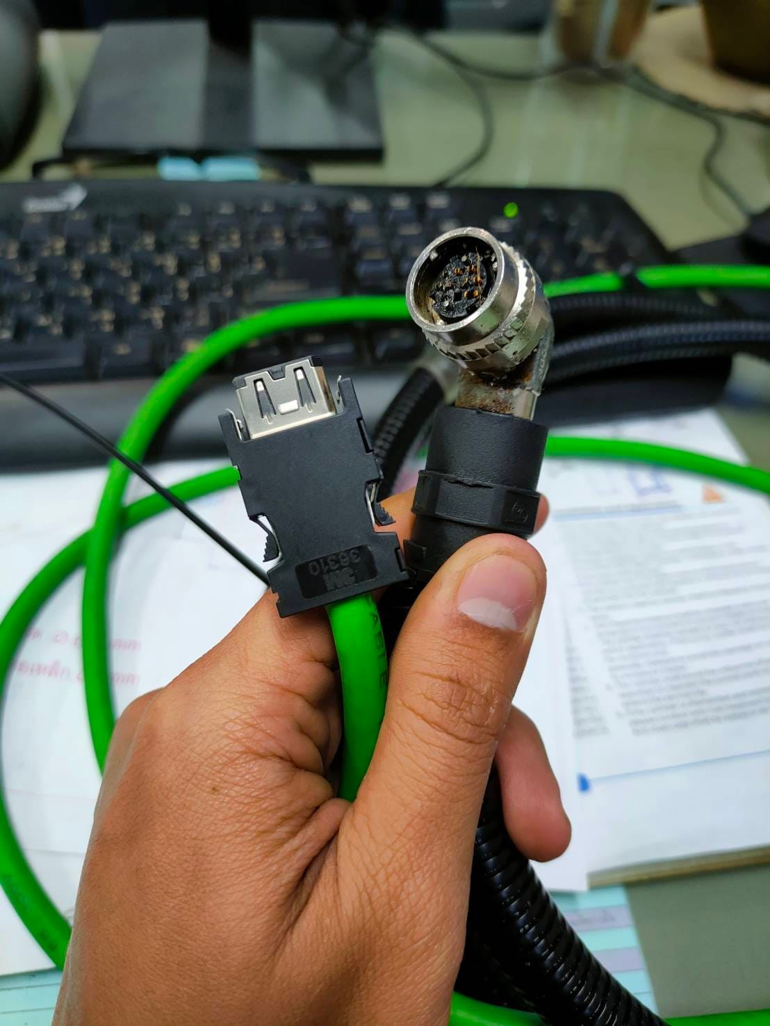 ติดตั้งสาย encoder MITSUBISHI M80 และ ENCODER OSA405S5AS