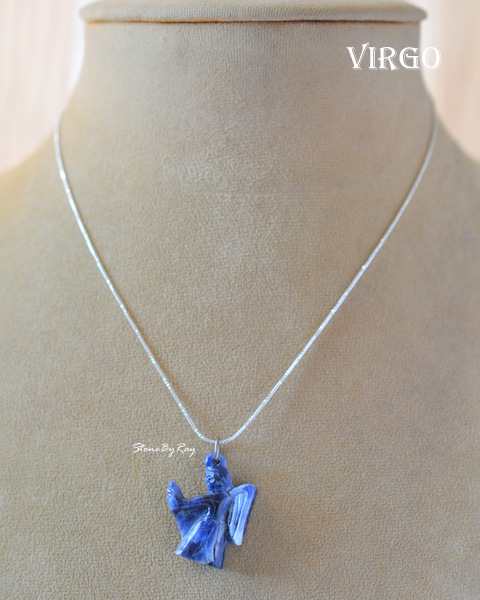 สร้อยคอเงินจี้หินแกะสลักราศีกันย์ (Virgo)