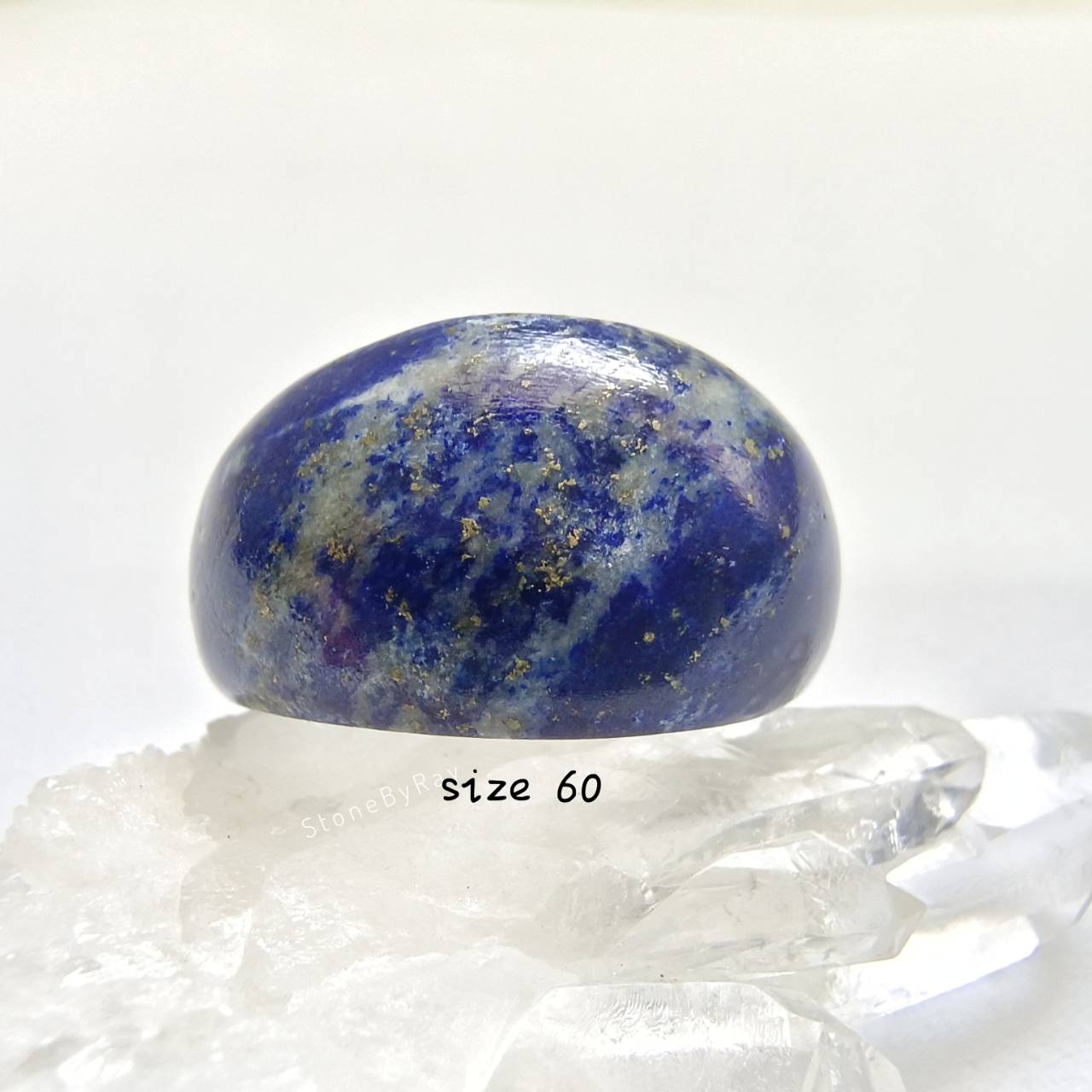 แหวนหินลาพิสลาซูลีเจียรแบบแหวนเกลี้ยงsize60 Lapis Lazuli