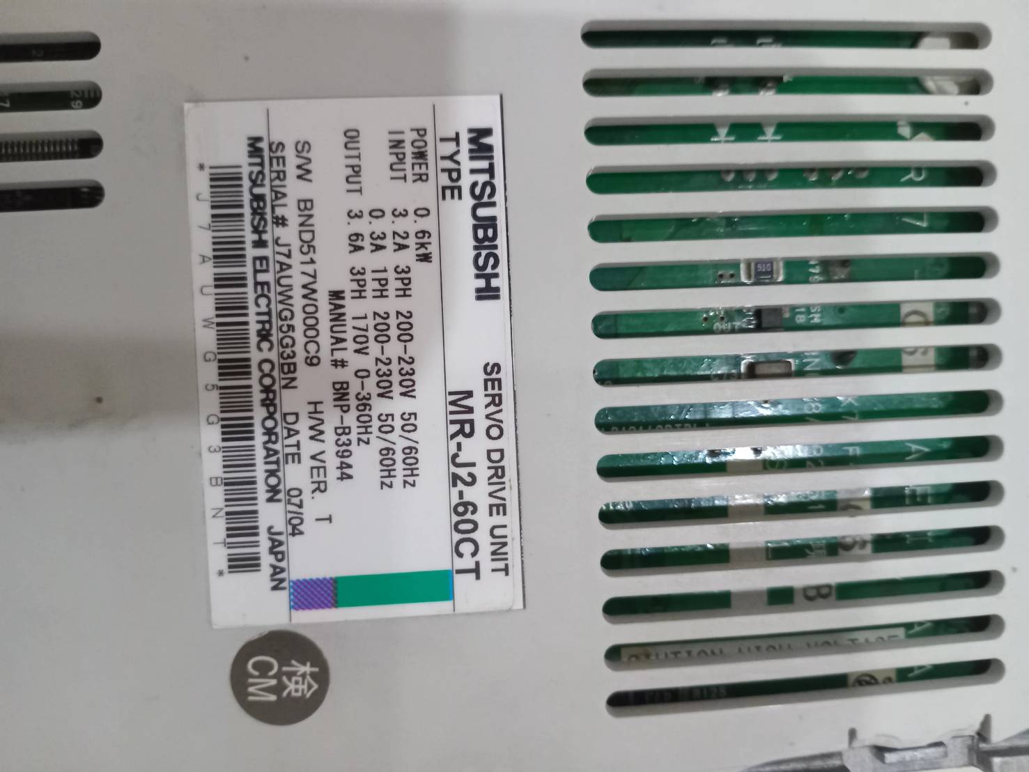 MITSUBISHI MR-J2-60CT Servo Drive/Servo Control