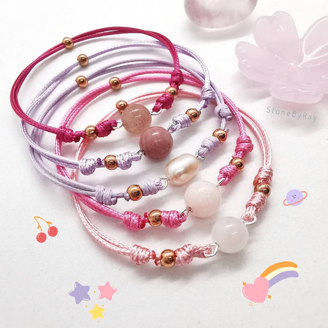 สร้อยข้อมือเชือกหินมงคล/หินวันเกิด (ฟรีไซส์-ปรับขนาดได้)