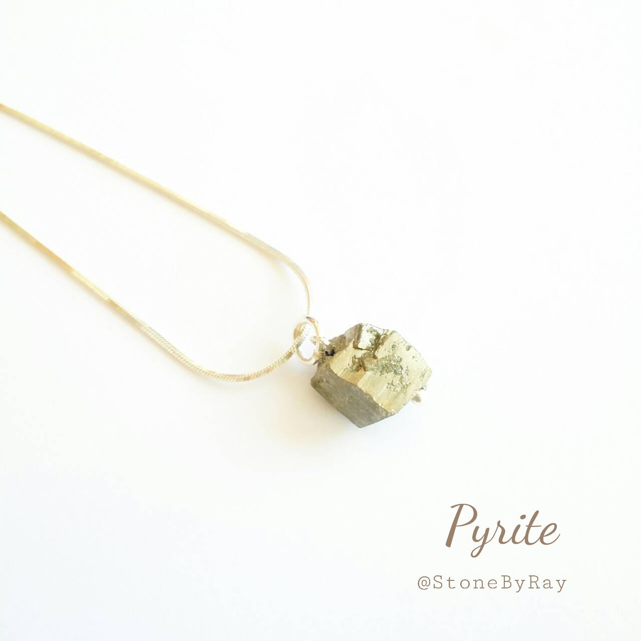 สร้อยคอเงินจี้ไพไรต์ Pyrite