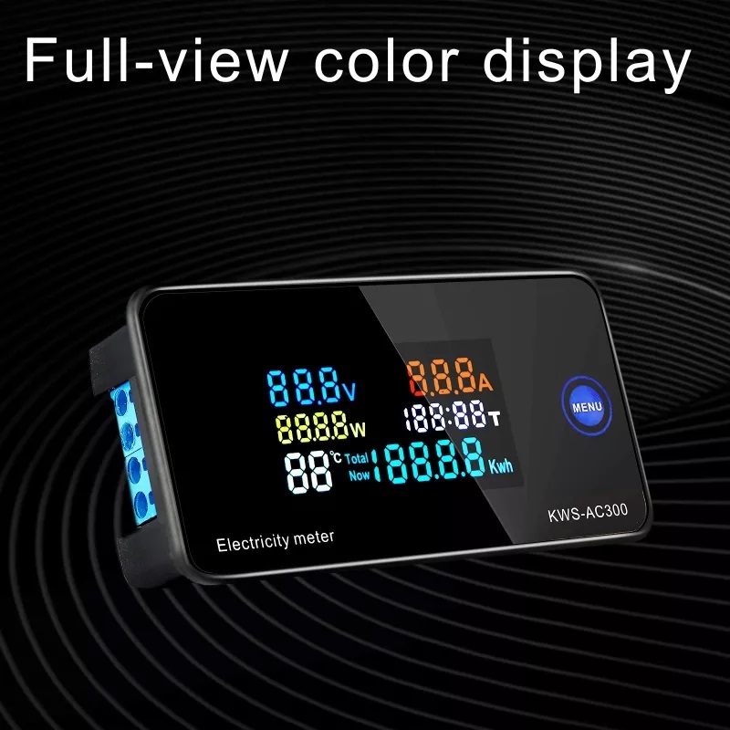 KEWEISI,KWS-AC300 Digital Voltmeter AC 50-300V Voltage 45-65Hz Power Energy Meter LED Wattmeter เครื่องมือวัด กำลังงาน กระแส แรงดัน สำหรับไฟฟ้ากระแสสลับ พร้อมเซนเซอร์วัดอุณหภูมิ