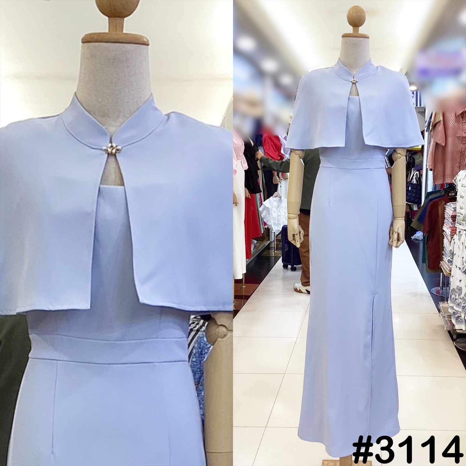 kudapy เดรสยาวตรุษจีนทันสมัย แต่งปกสวย สีขาว,ฟ้า, แดง, น้ำตาล, ชมพู