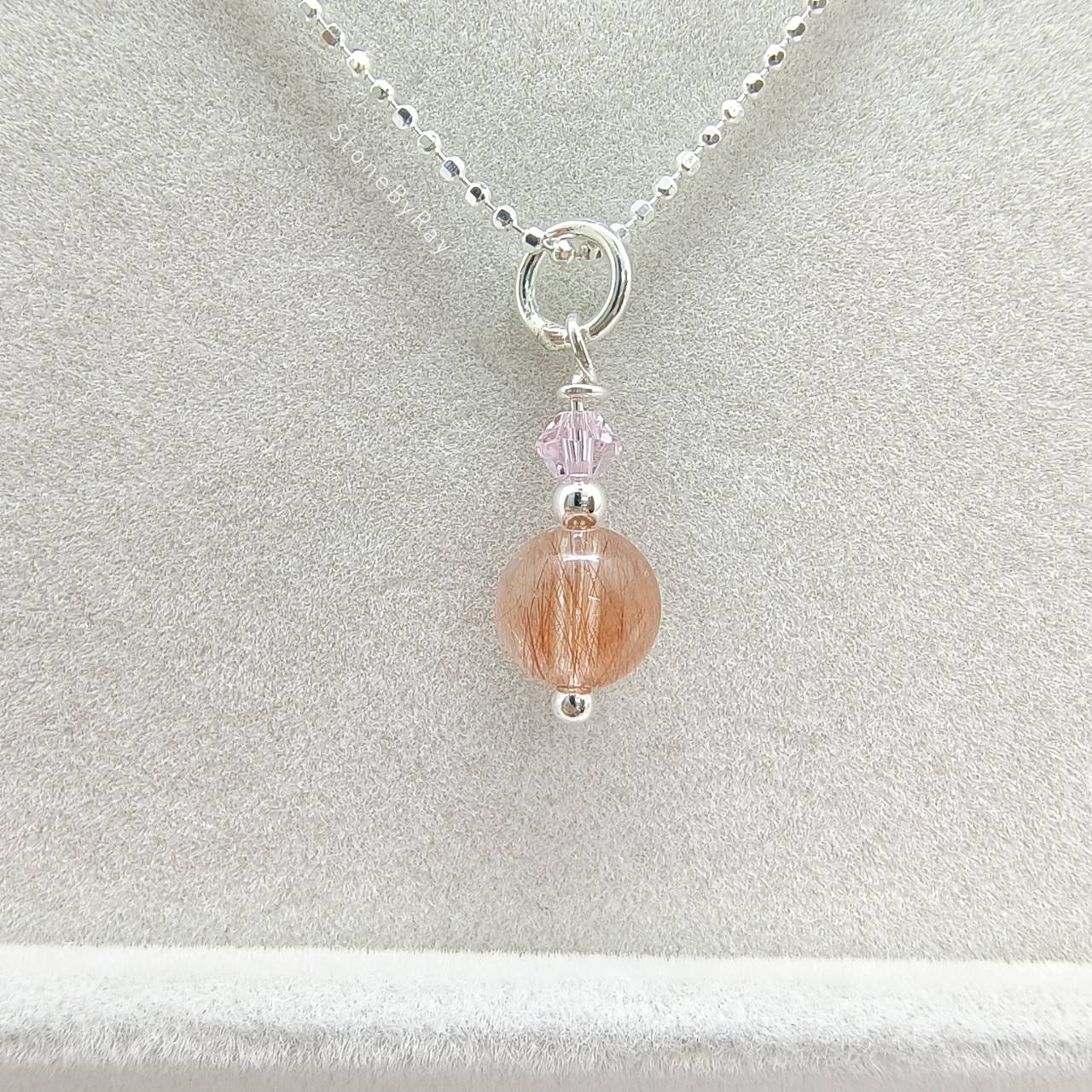 สร้อยคอเงินจี้หินไหมนาค Red Rutilated Quartz