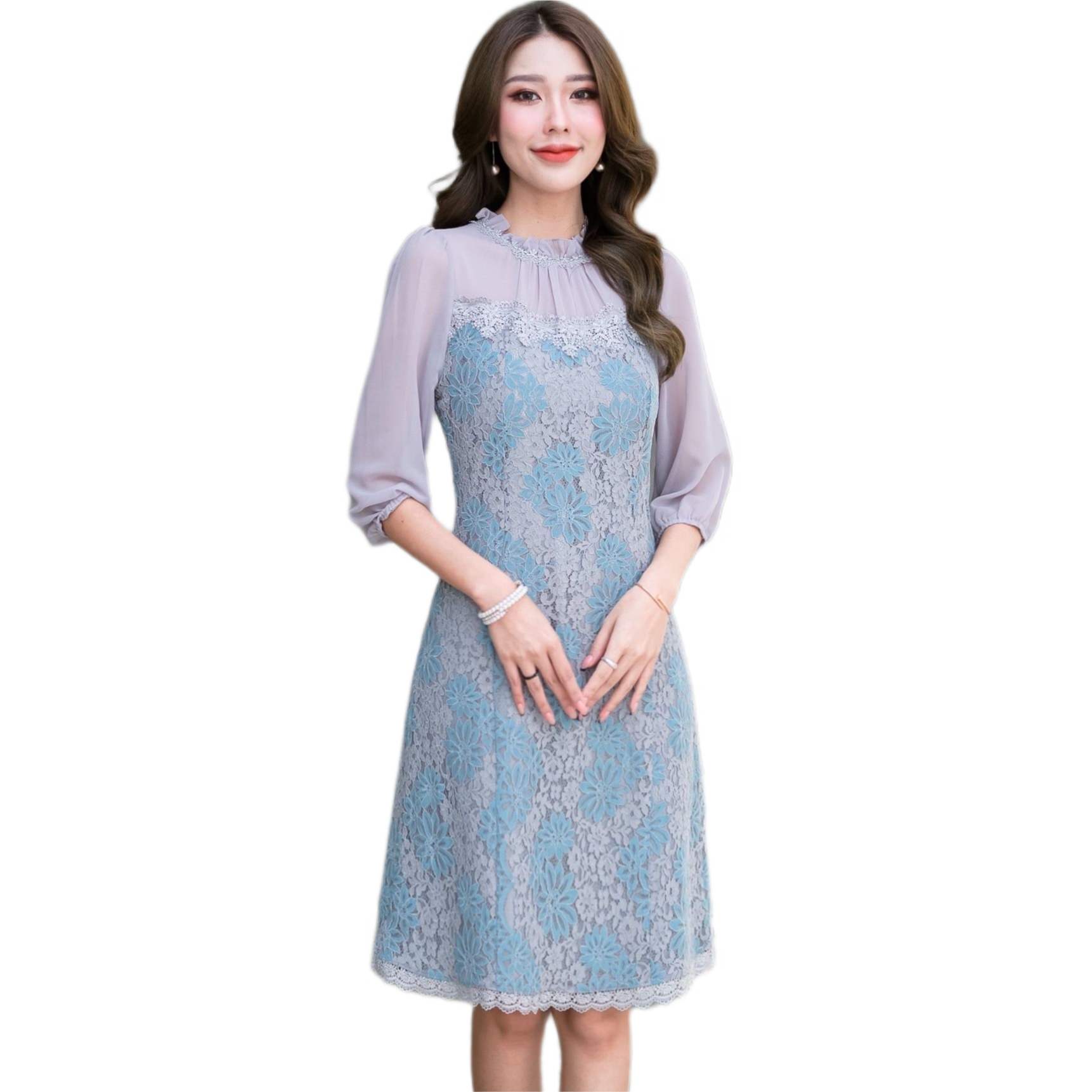 kudapy เดรสสั้นสีดำ/สีน้ำตาล /สีเทาฟ้า ลูกไม้งานสวยน่ารักมากๆ ดีเทลสวยหวาน ดีไซน์สวยใช้ผ้าลูกไม้เนื้อดี คอจับจีบตุ๊กตาน่ารักล้อมด้วยลูกไม้รอบคอ