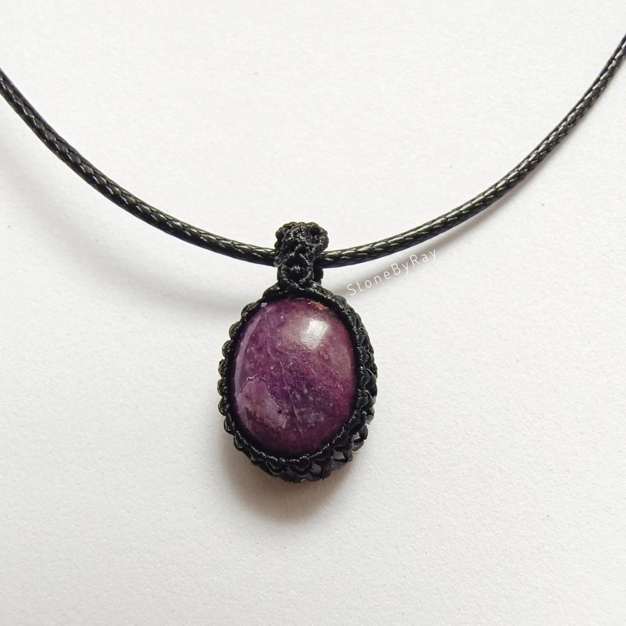 สร้อยคอจี้เชือกถักหินซูกิไลท์(Sugilite)