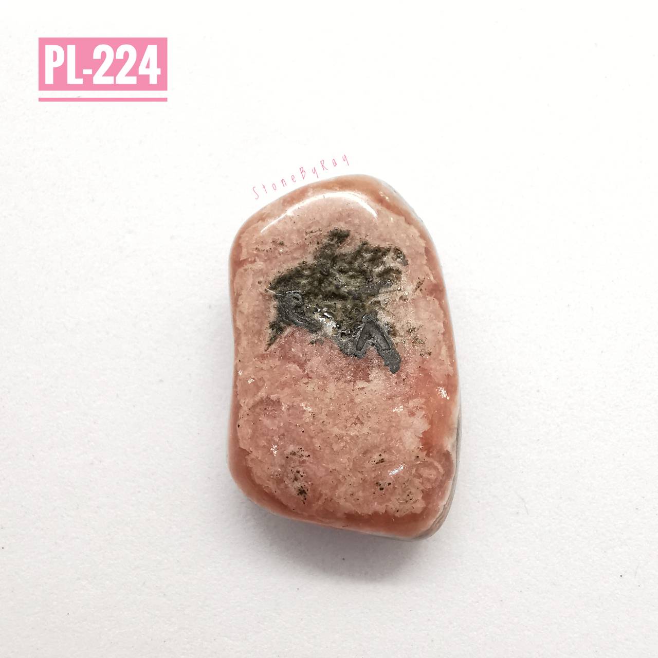 หินโรโดโครไซต์ขัดเงาทรงธรรมชาติ Rhodochrosite
