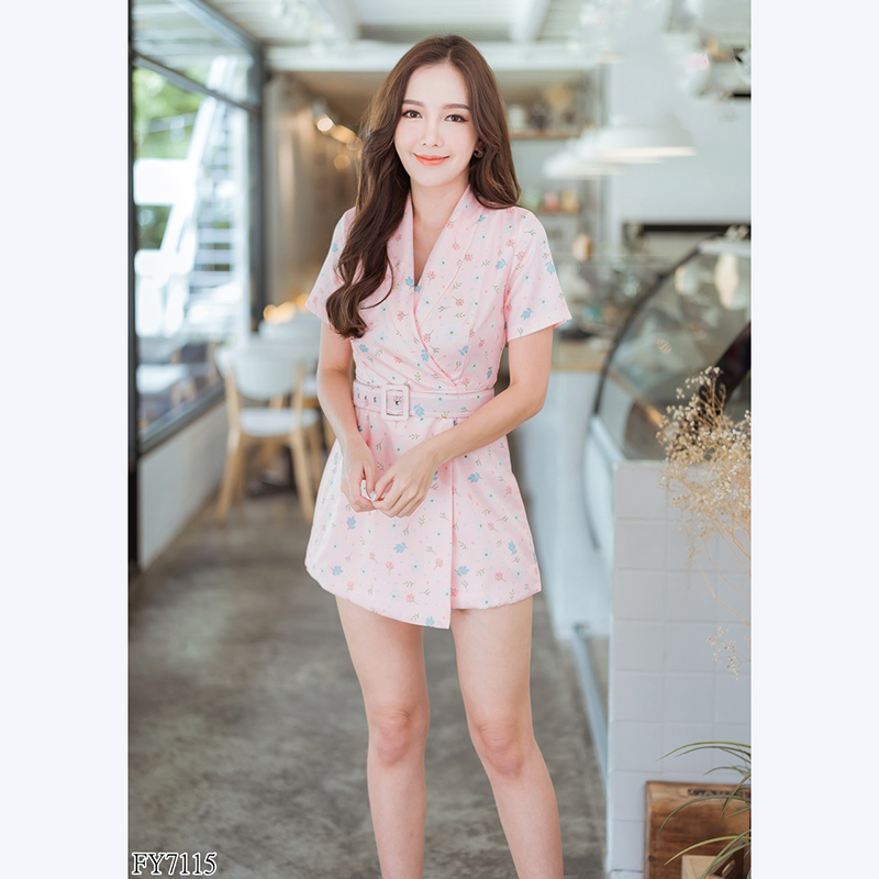 kudapy จั้มสูทกางเกงขาสั้นสีชมพู,เขียว,ครีม สวยใสใส่สบายตัวเนื้อผ้าดีมากๆ