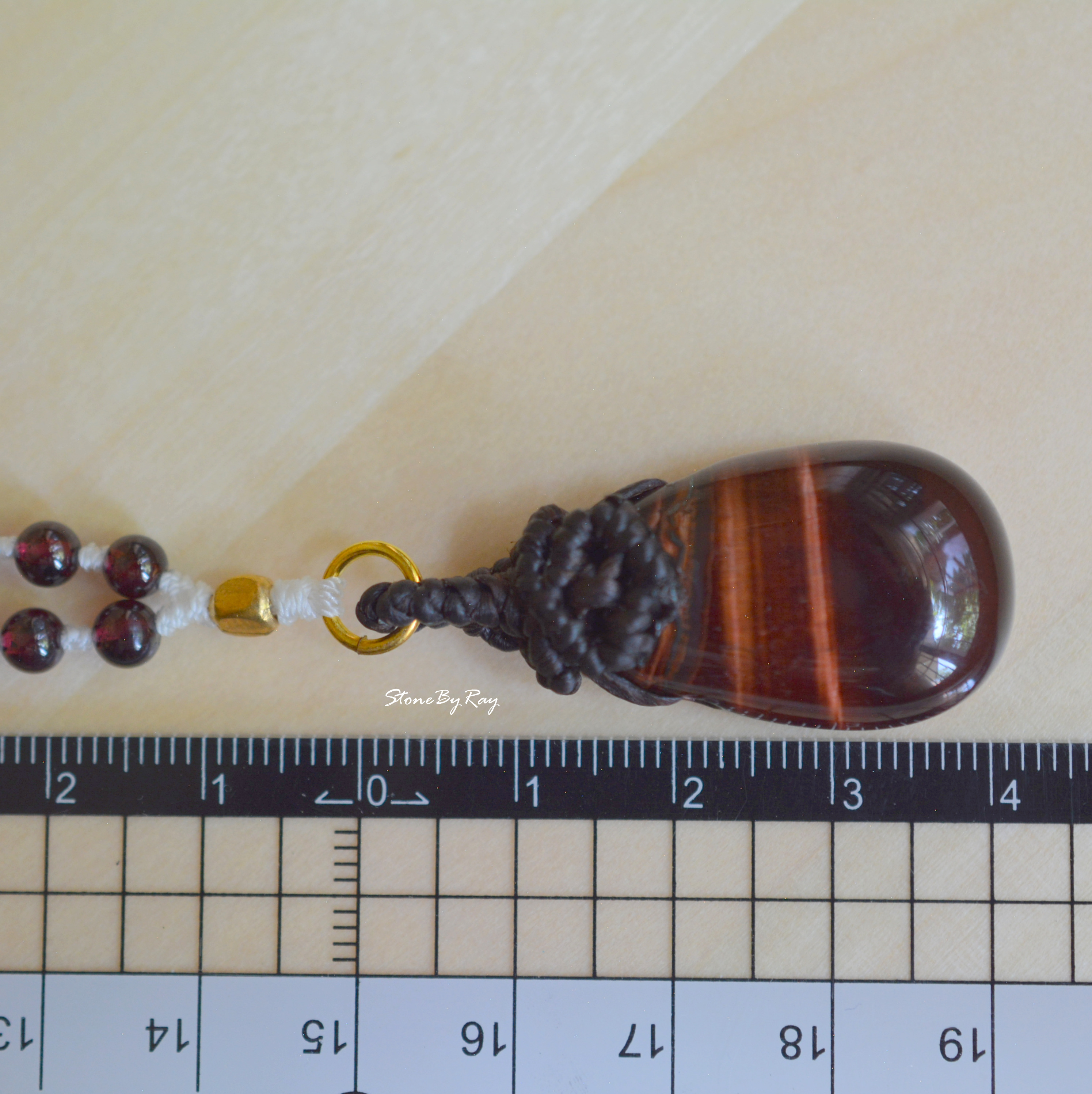 สร้อยคอมงคล108จี้หินตาเสือสีแดง(Red Tiger's eye)