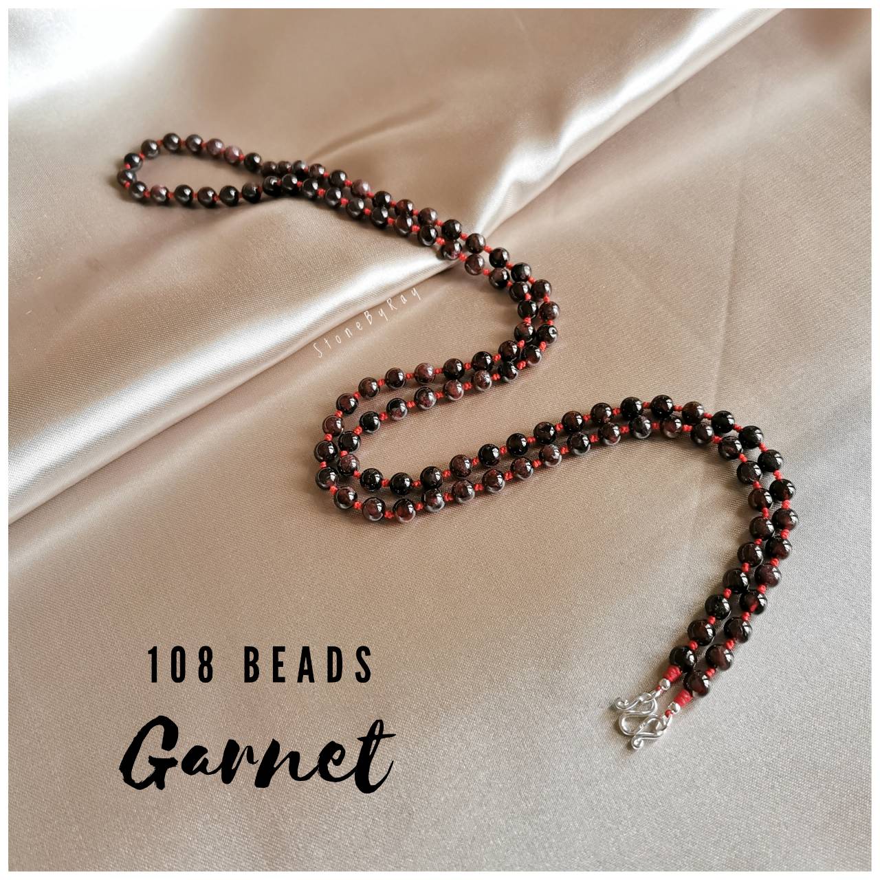 สร้อยคอประคำ108เม็ดหินโกเมน