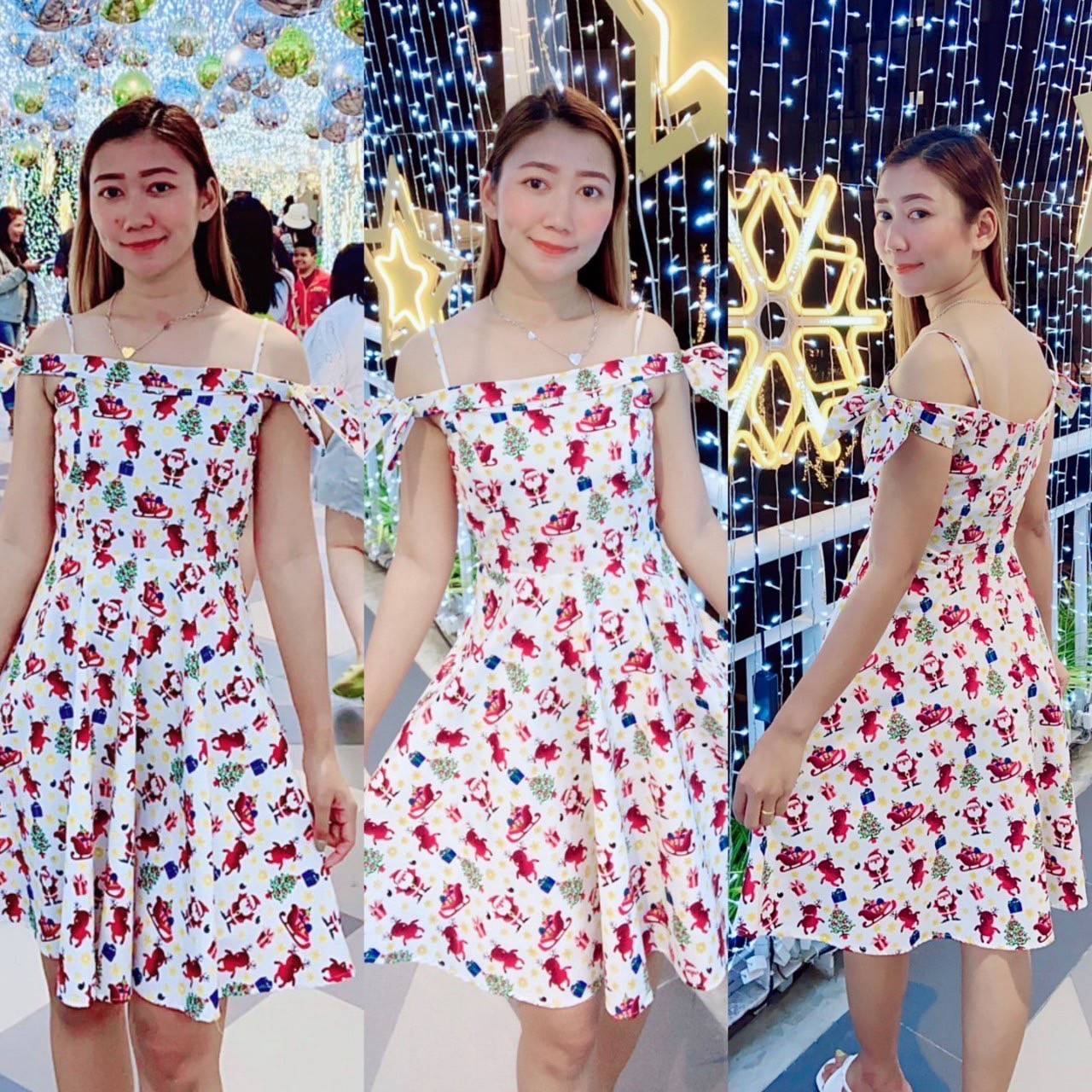 kudapy เดรสสั้นออกงานสายเดี่ยว แต่งโบว์ เดรสออกงานทรงระบาย ผ้าเบเป้ ยาว 35 นิ้ว