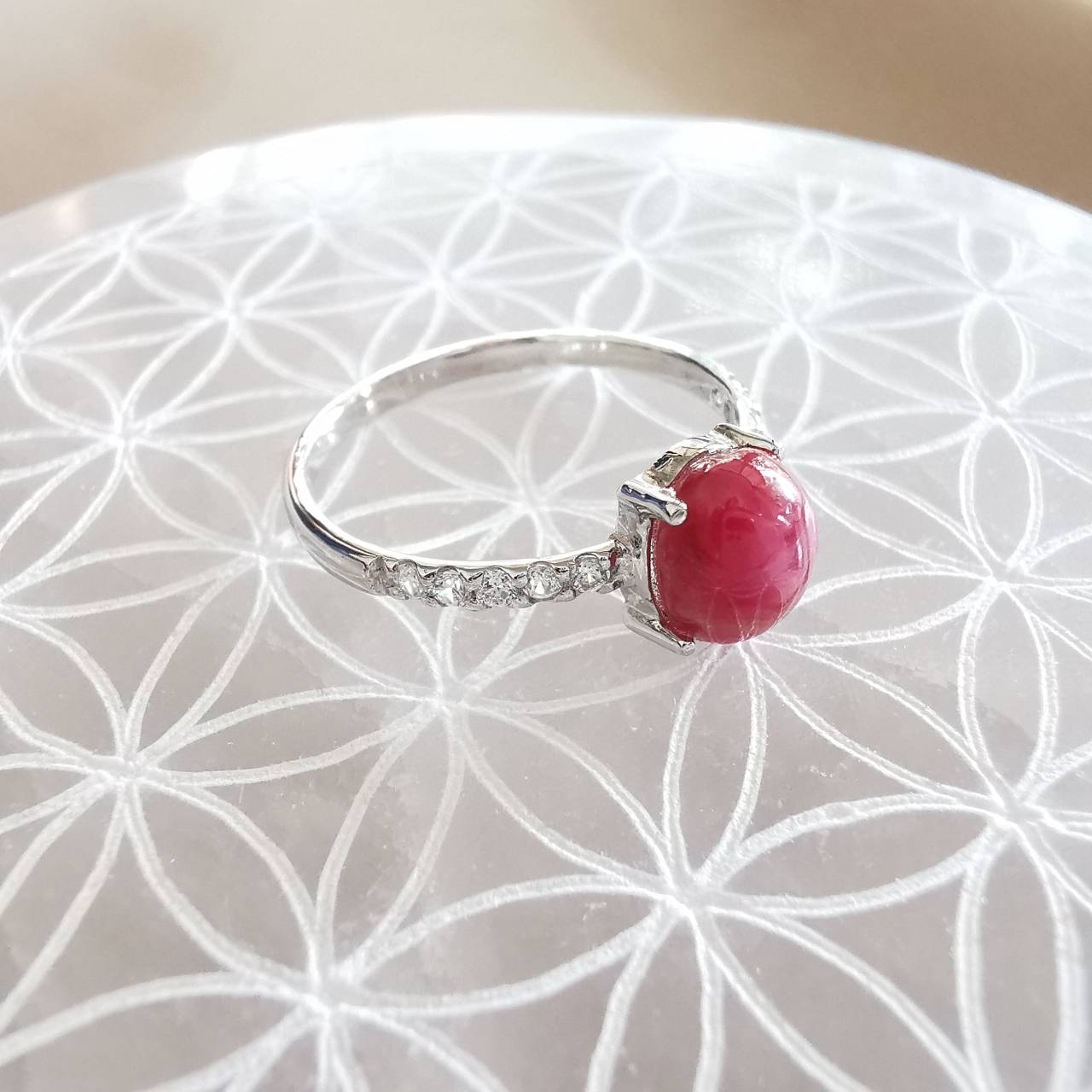 แหวนเงินพลอยทับทิม Ruby