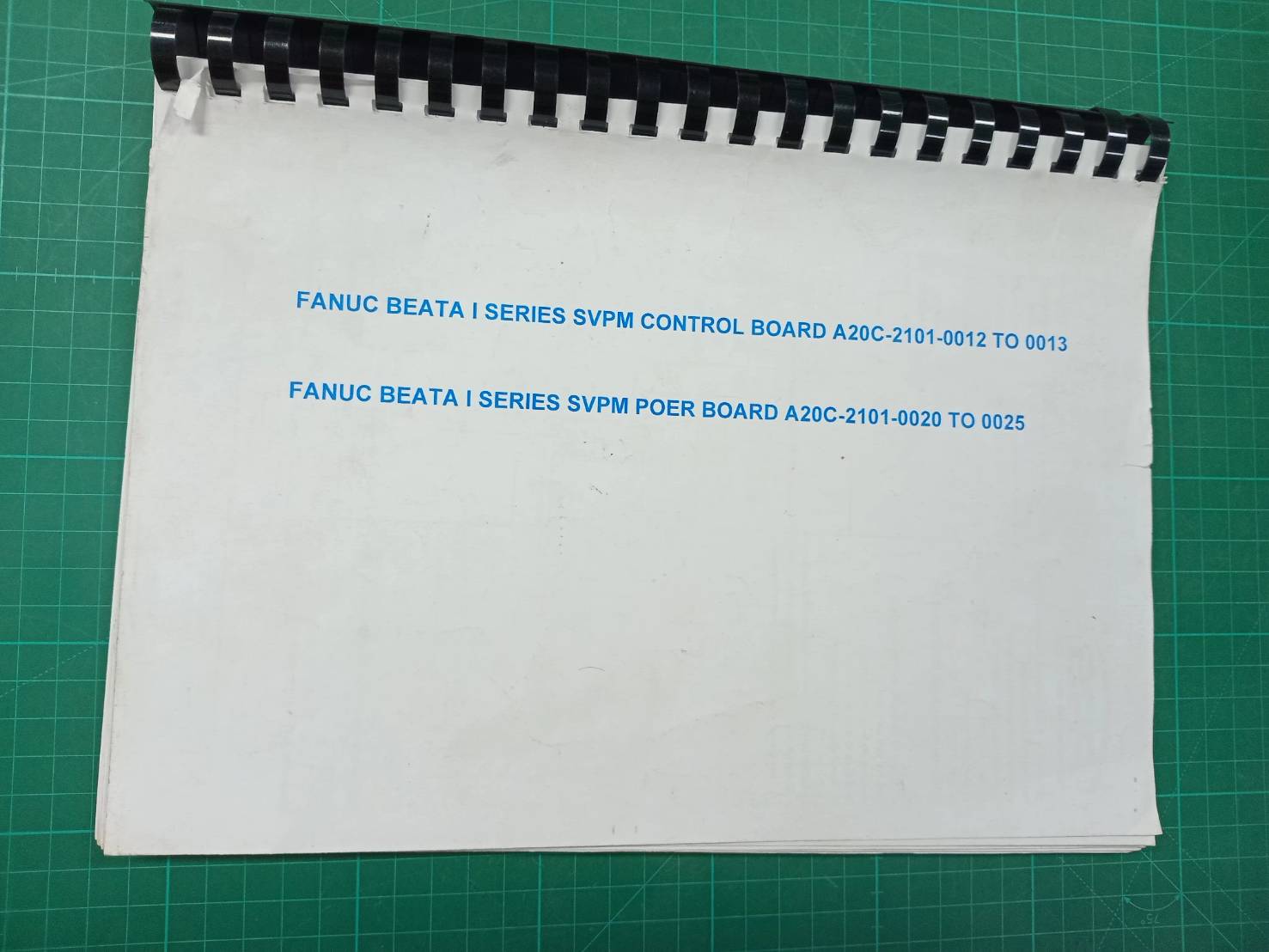 FANUC BEATA I SERIES SVPM CONTROL/POER BOARD A20C-2101-0012 TO 0013/0020 TO 0025 WIRING DIAGRAM