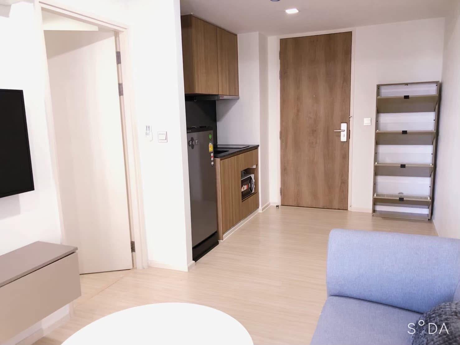 ให้เช่าห้องแบบ 1ห้องนอน 1ห้องน้ำ โซนพื้นที่ MRT ห้วยขว้าง คอนโด Than Living Ratchada-Prachautit (แดน ลิฟวิ่ง รัชดา-ประชาอุทิศ) ขนาดห้อง 34 ตรม. ชั้น 7