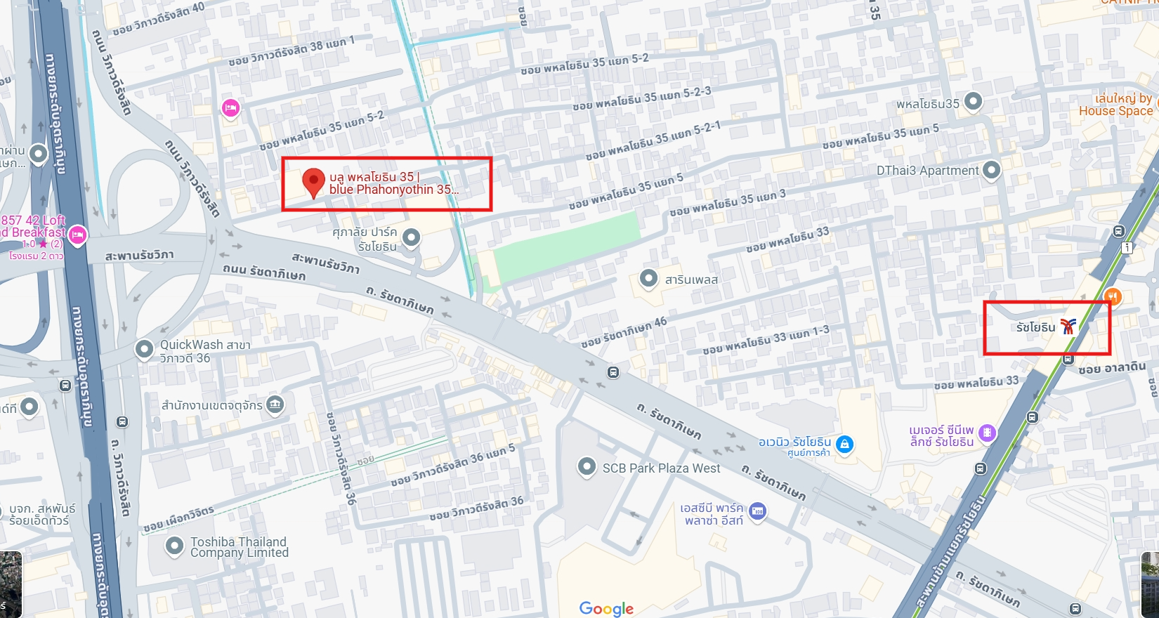 ให้เช่าห้องใหม่แบบ 2ห้องนอน 1ห้องน้ำ โซนพื้นที่ BTS รัชโยธิน คอนโด Blue Phahonyothin 35 (บลู พหลโยธิน 35) ขนาดห้อง 35 ตรม. ชั้น 6 ตึก B วิวสระ