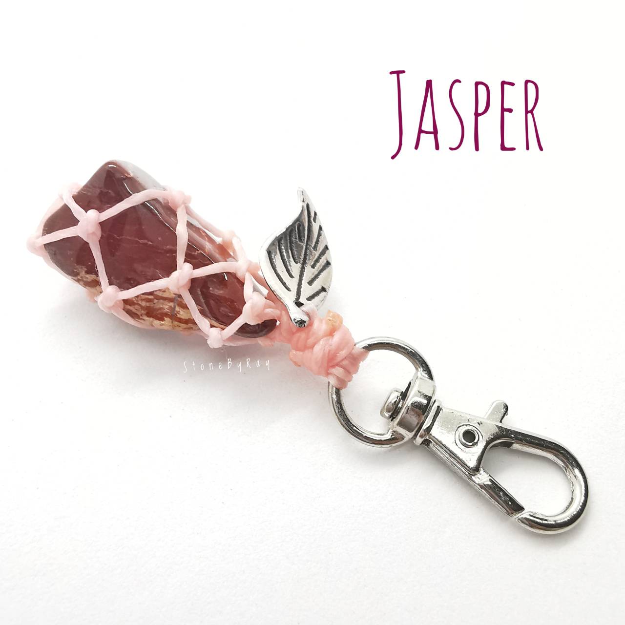 พวงกุญแจเชือกถักหินแจสเปอร์ Jasper