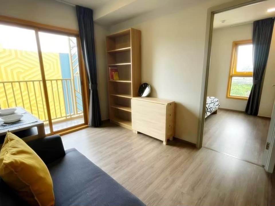 Low Rise โซนพื้นที่ BTS อ่อนนุช ให้เช่าห้องแบบ 1ห้องนอน 1ห้องน้ำ 1ครัวปิด คอนโด The Base Sukhumvit 50 (เดอะ เบส สุขุมวิท 50) ขนาดห้อง 32 ตรม. ชั้น 8