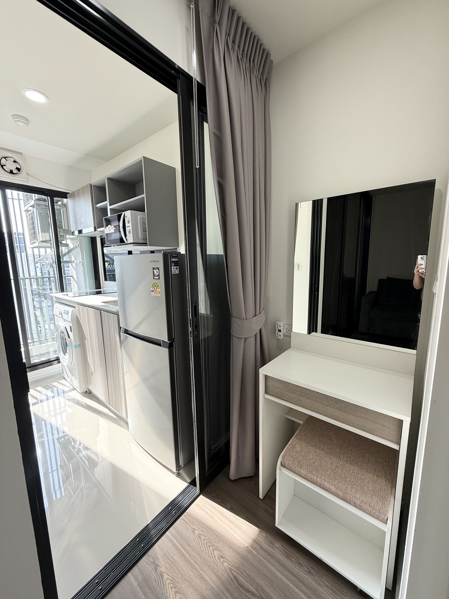 ให้เช่าห้องแบบ 1ห้องนอน 1ห้องน้ำ 1ครัวแยก โซนพื้นที่ MRT รามอินทรา กม.9 คอนโด The Origin Ramintra 83 Station (ดิ ออริจิ้น รามอินทรา 83 สเตชั่น) Low Rise ขนาดห้อง 26 ตรม. ชั้น 5 ตึก A