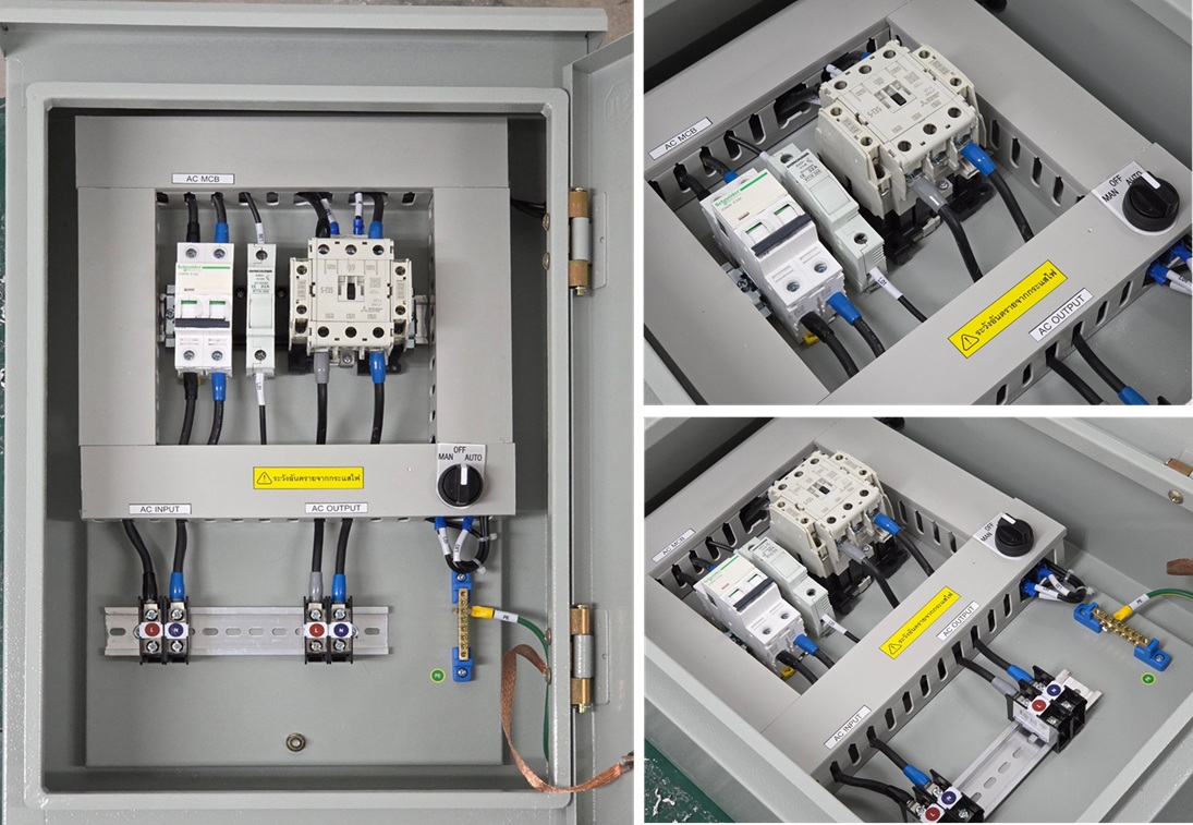 ตู้ควบคุมไฟ AC 1เฟส 2สาย แรงดัน220V ขนาดกระแสใช้งาน 60A