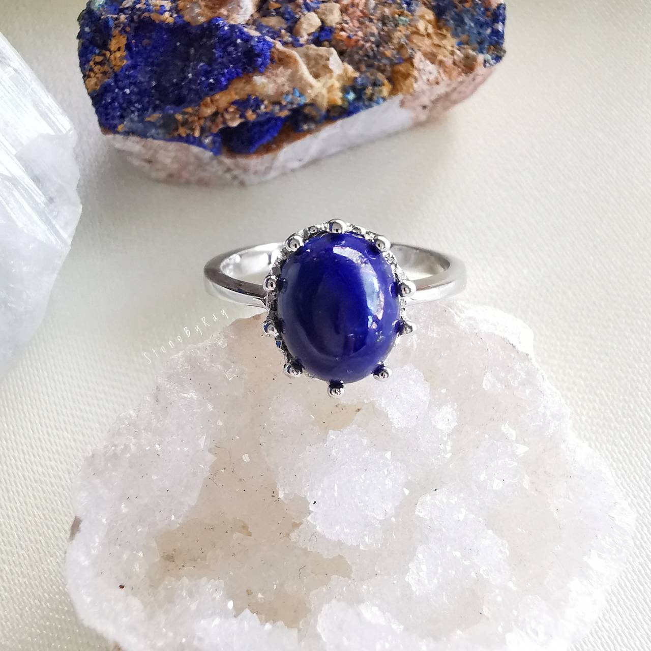 แหวนเงินหินลาพิสลาซูลี Lapis Lazuli