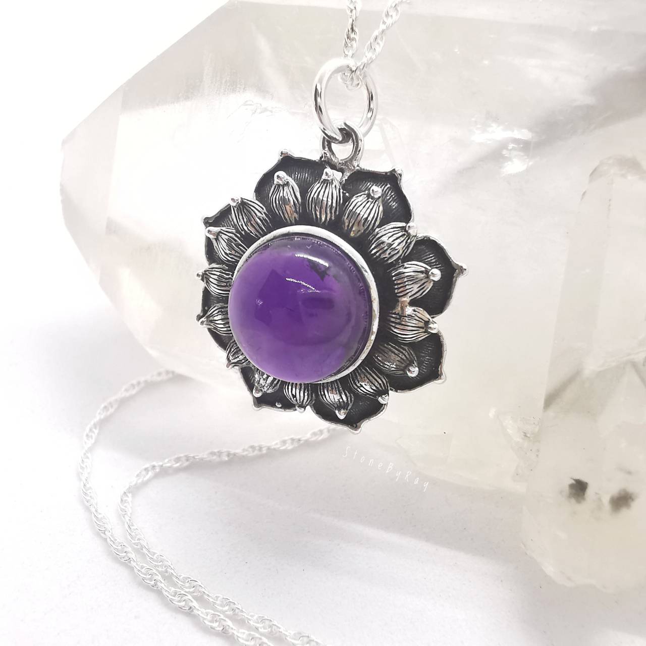 สร้อยคอเงินจี้หินอเมทิสต์ Amethyst