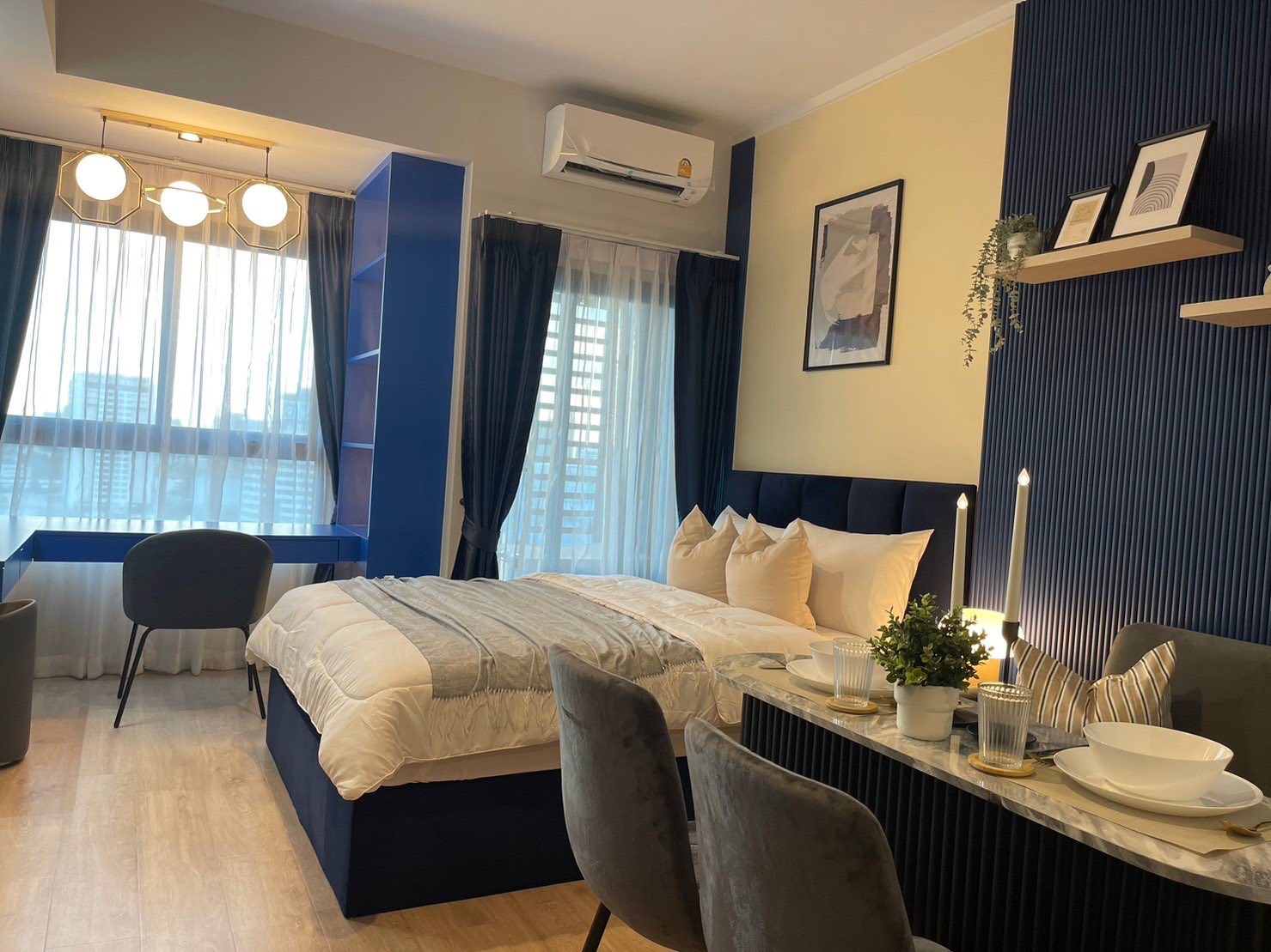 ให้เช่าห้องแบบ Studio 1ห้องน้ำ 1ครัวปิด โซนพื้นที่ MRT พระราม 9 คอนโด IDEO Rama 9-Asoke (ไอดีโอ พระราม 9-อโศก) High Rise ขนาดห้อง 27 ตรม. ชั้น 19