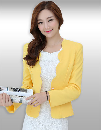 เสื้อสูทผู้หญิงใส่ทำงานสีเหลือง ใส่ออกงานสไตล์เรียบหรู