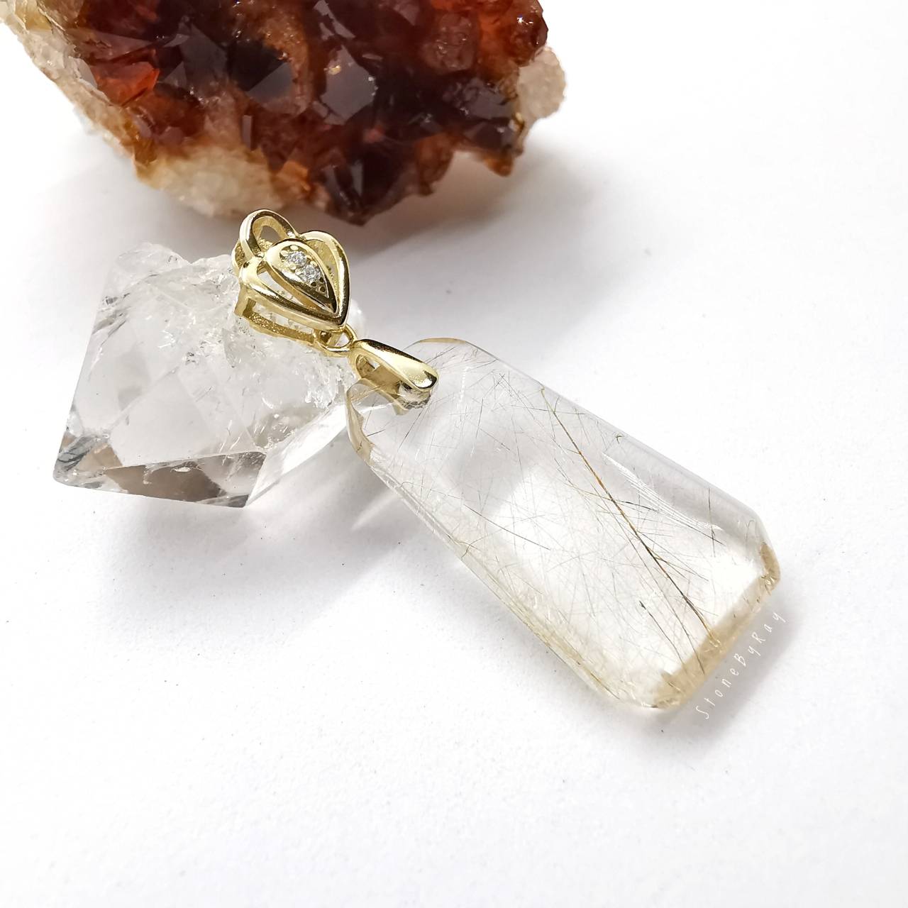 จี้หินไหมทอง Rutilated Quartz