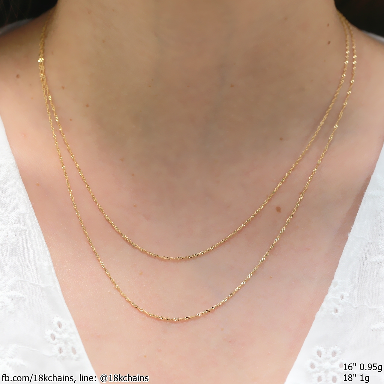 สร้อยอิตาลี18kแท้ ลายดิสโก้รุ่นเล็ก