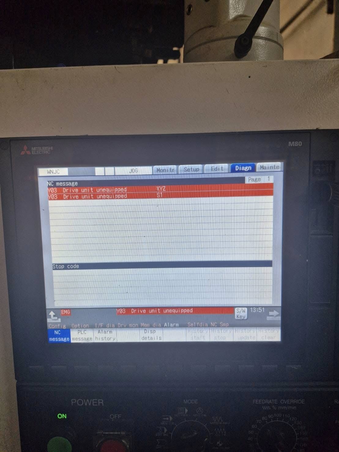 ซ่อม MITSUBISHI MDSEMSPV310080B กล่องรวม SERVO drive รุ่นใหม่ล่าสุด ใช้กับ M80 อาการเสีย ALARM Y03 DRIVE UNIT EQUIPPED