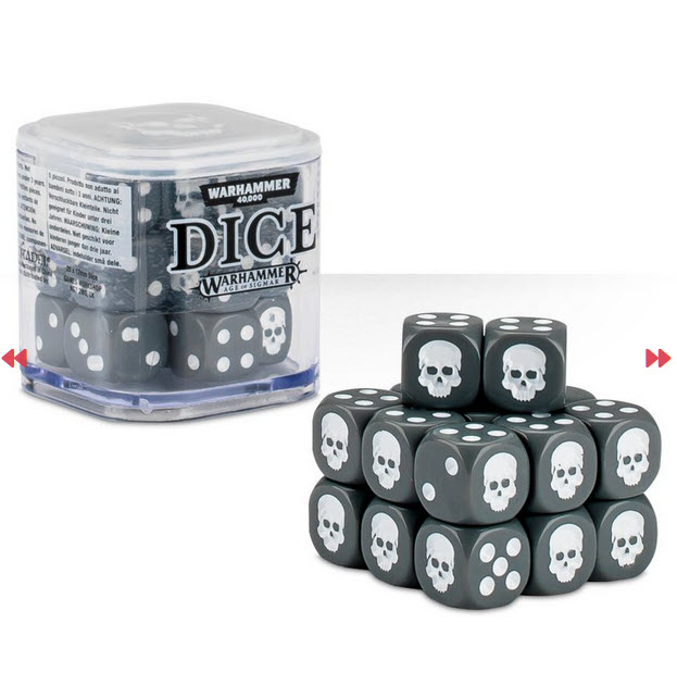 Warhammer 1420636 ลูกเต๋า 12mm dice set สีเทา