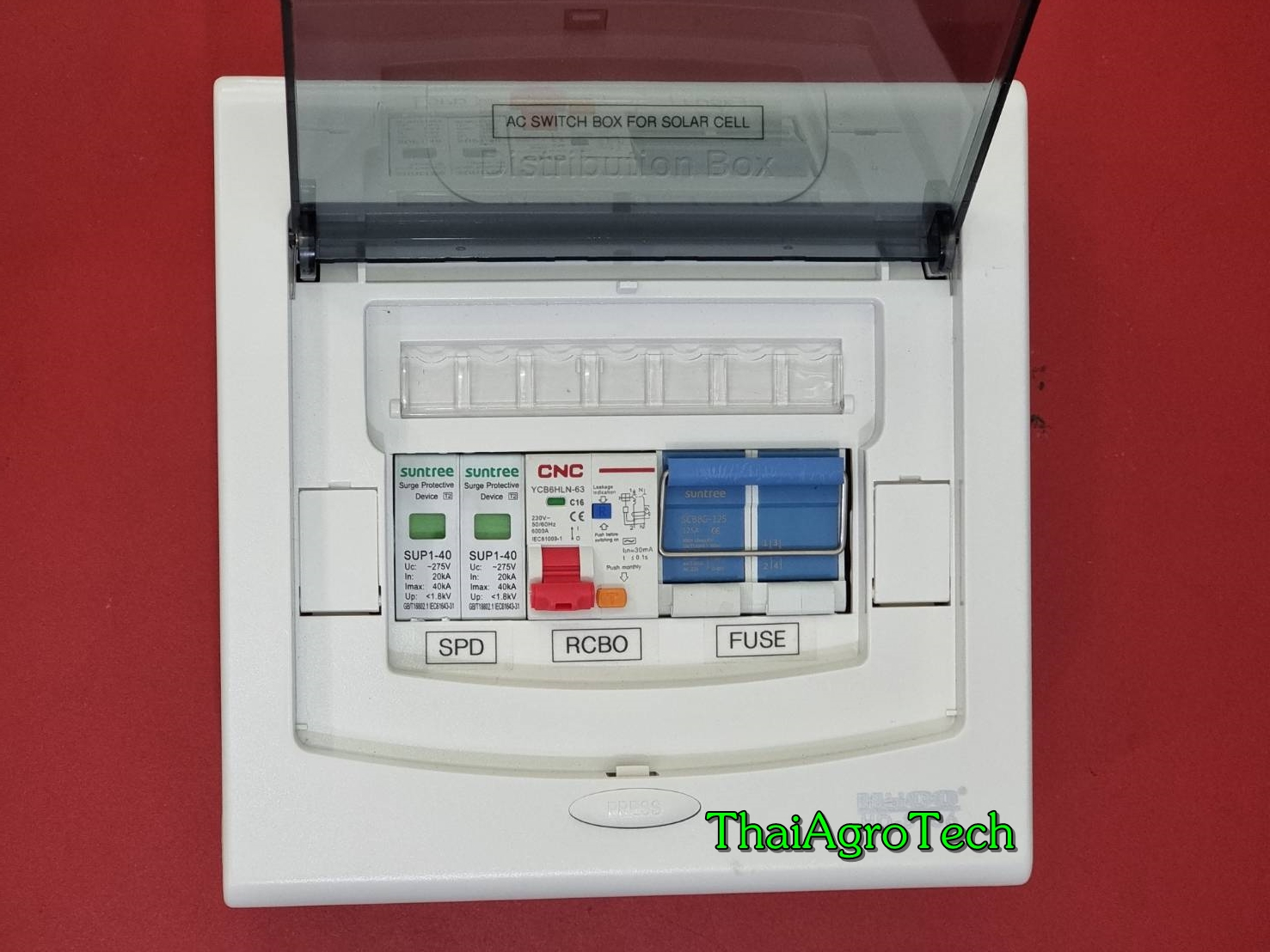 AC Switch box สำหรับระบบโซล่าเซลล์ขนาด 1.5-5Kw พิเศษ AC เบรกเกอร์ RCBO และ AC Isolator Knife Switch 2P *ประกอบเสร็จพร้อมใช้งาน