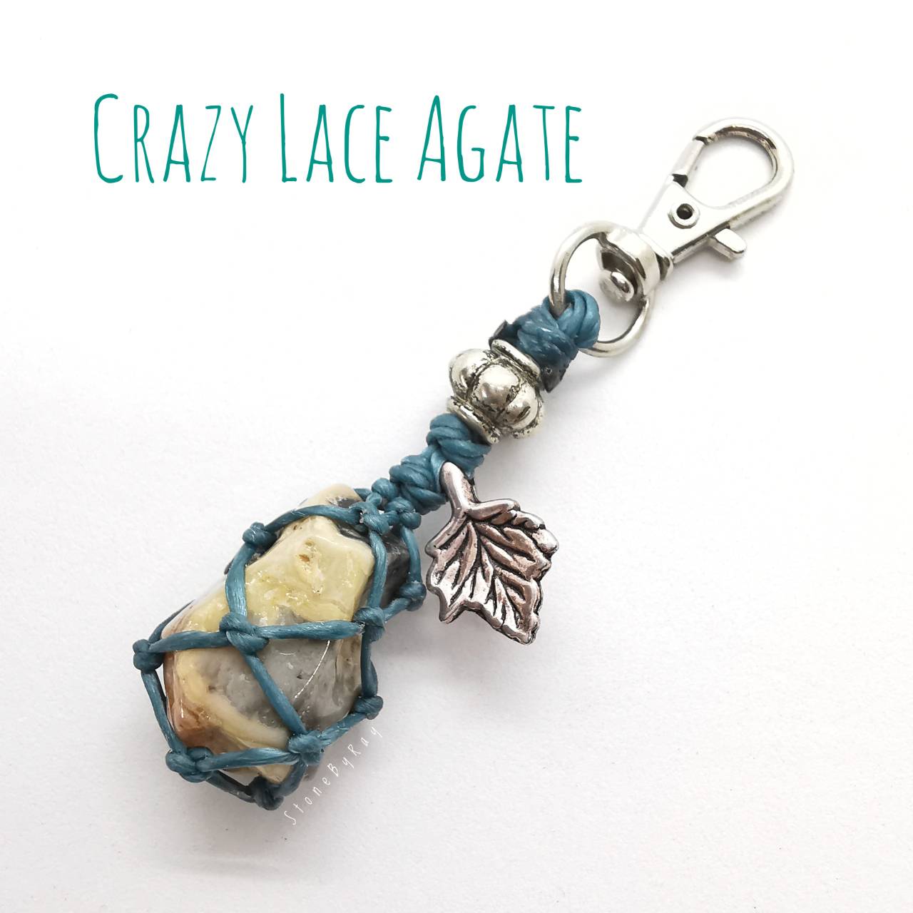 พวงกุญแจหินเครซี่เลสอาเกต (Crazy Lace Agate)