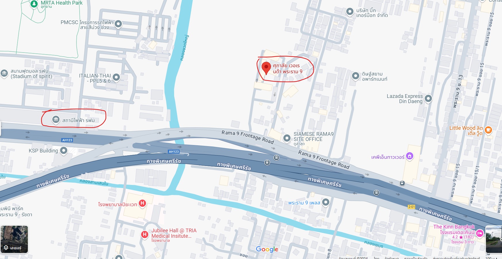ให้เช่าห้องแบบ 1ห้องนอน 1ห้องน้ำ 1ครัวแยก โซนพื้นที่ MRT พระราม 9 คอนโด Supalai Veranda Rama 9 (ศุภาลัย เวอเรนด้า พระราม 9) ขนาดห้อง 38.5 ตรม. ชั้น 9 ตึก B