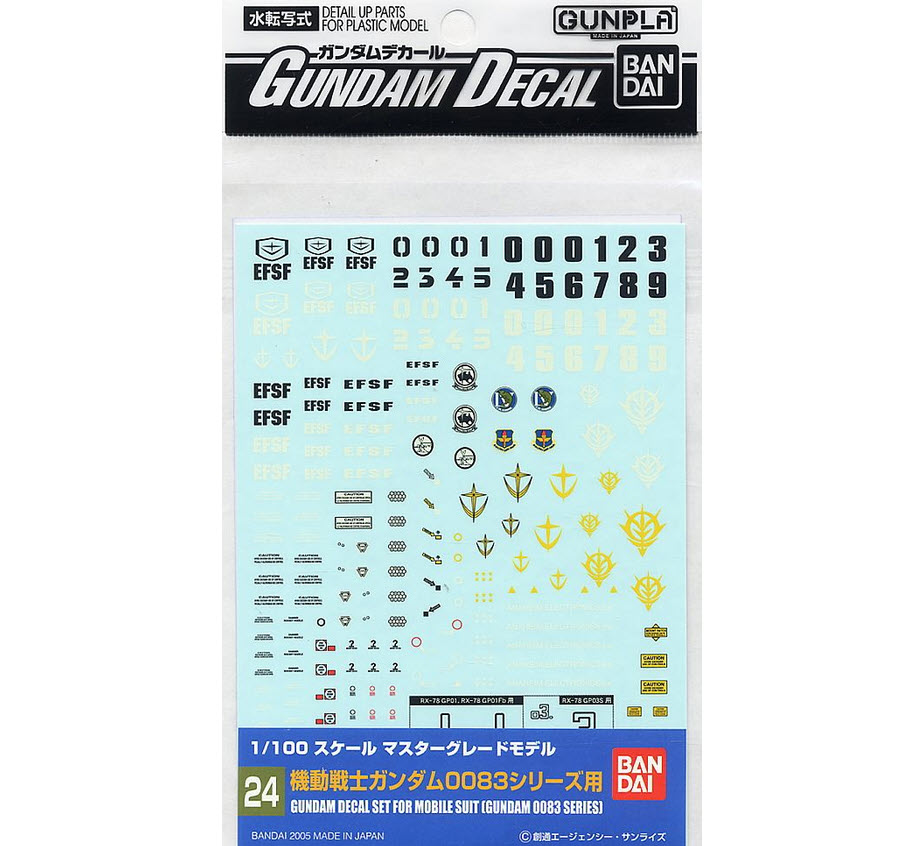 4573102611369 GUNDAM DECAL 24 MG MULTIUSE - 0083