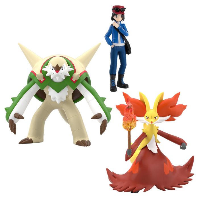 Preorderเข้า 3-4/2026 รบกวนสั่งแยกกับสินค้ารายการอื่นครับ Bandai 4570117923241 POKÉMON SCALE WORLD KALOS REGION CALEM & CHESNAUGHT & DELPHOX W/O GUM