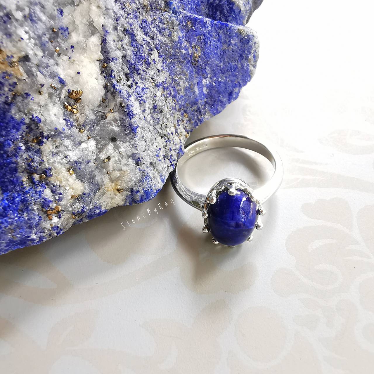 แหวนเงินหินลาพิสลาซูลี Lapis Lazuli