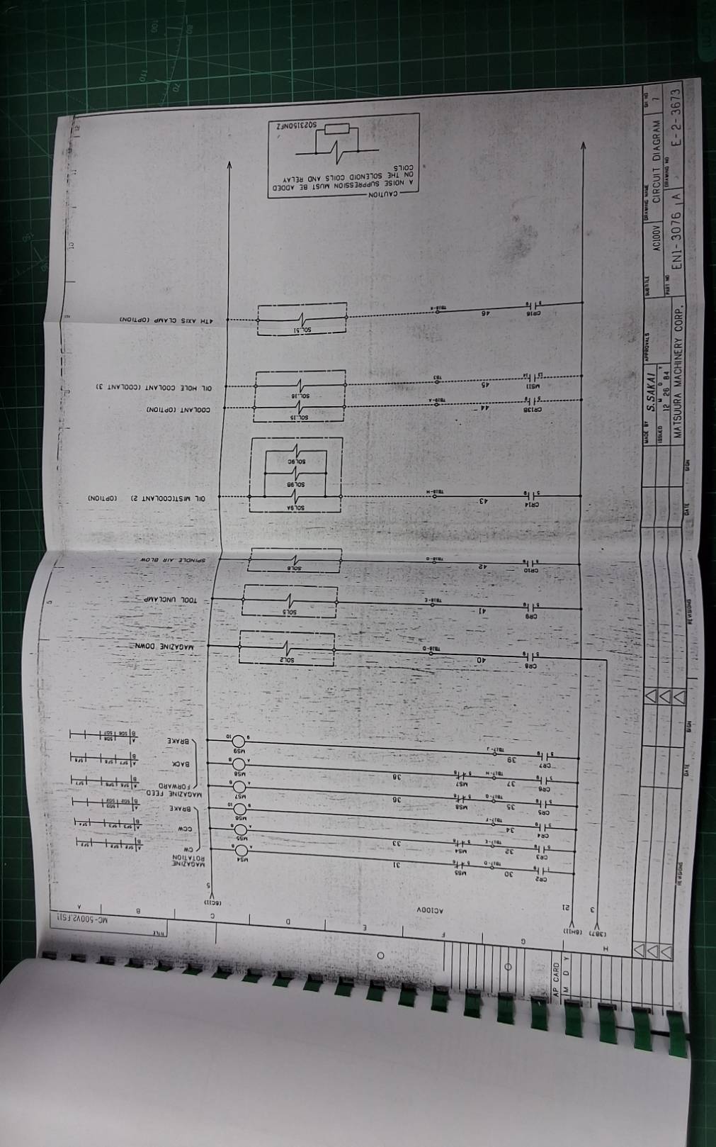 MATSURA MC-500V2 PARAMETER WIRING DIAGRAM
