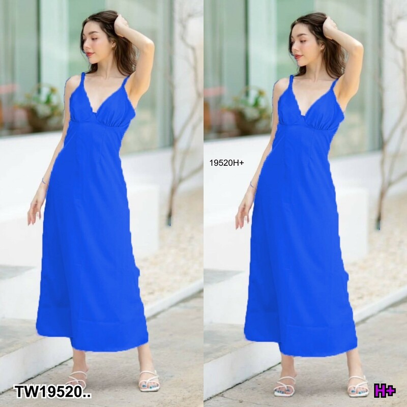 kudapy เดรสยาวสายเดี่ยว แต่งห่วงด้านหลังเพิ่มความSexy มีซับในตัว ซิปหลังช่วงกระโปรง