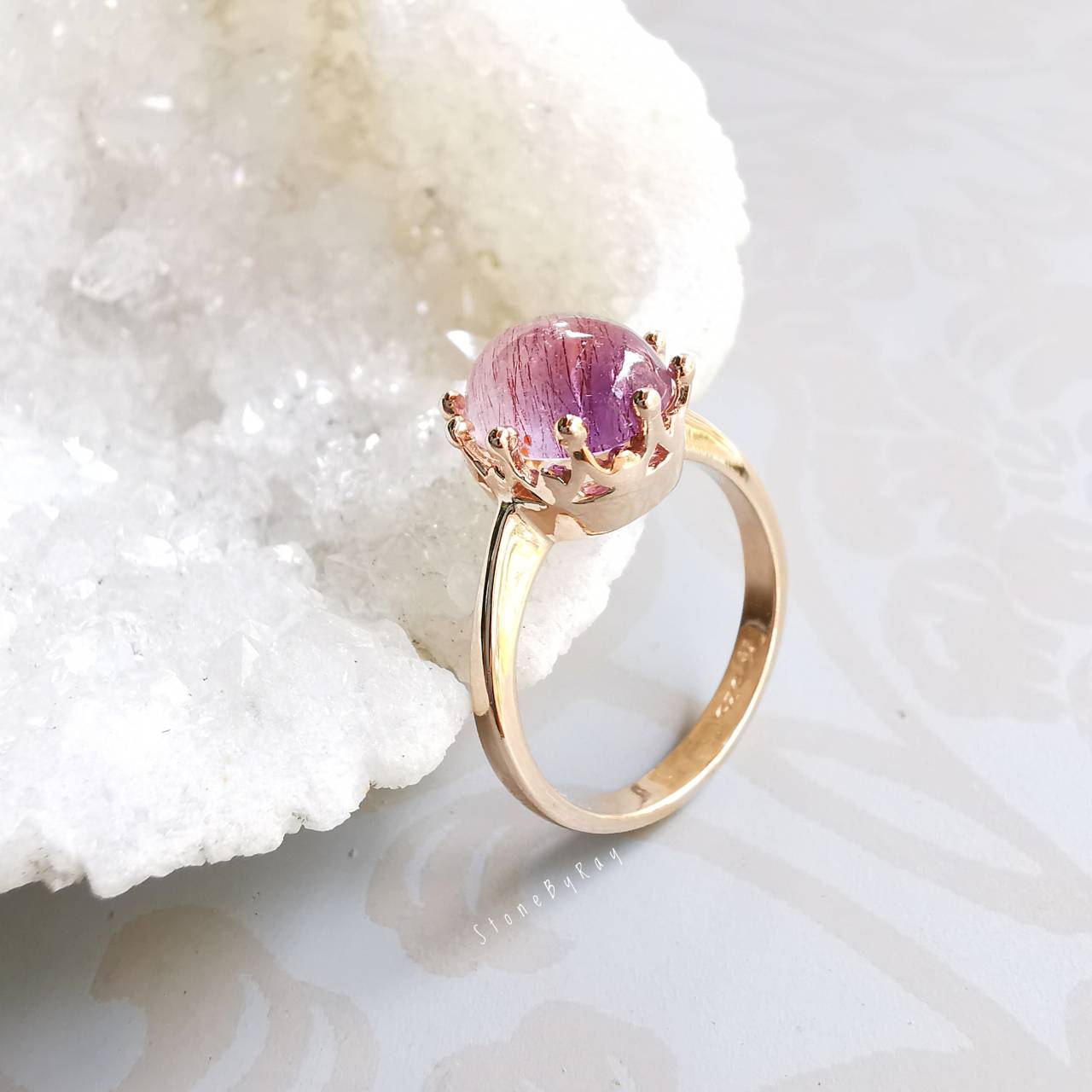 แหวนเงินหินซุปเปอร์เซเว่น(สีPink Gold)