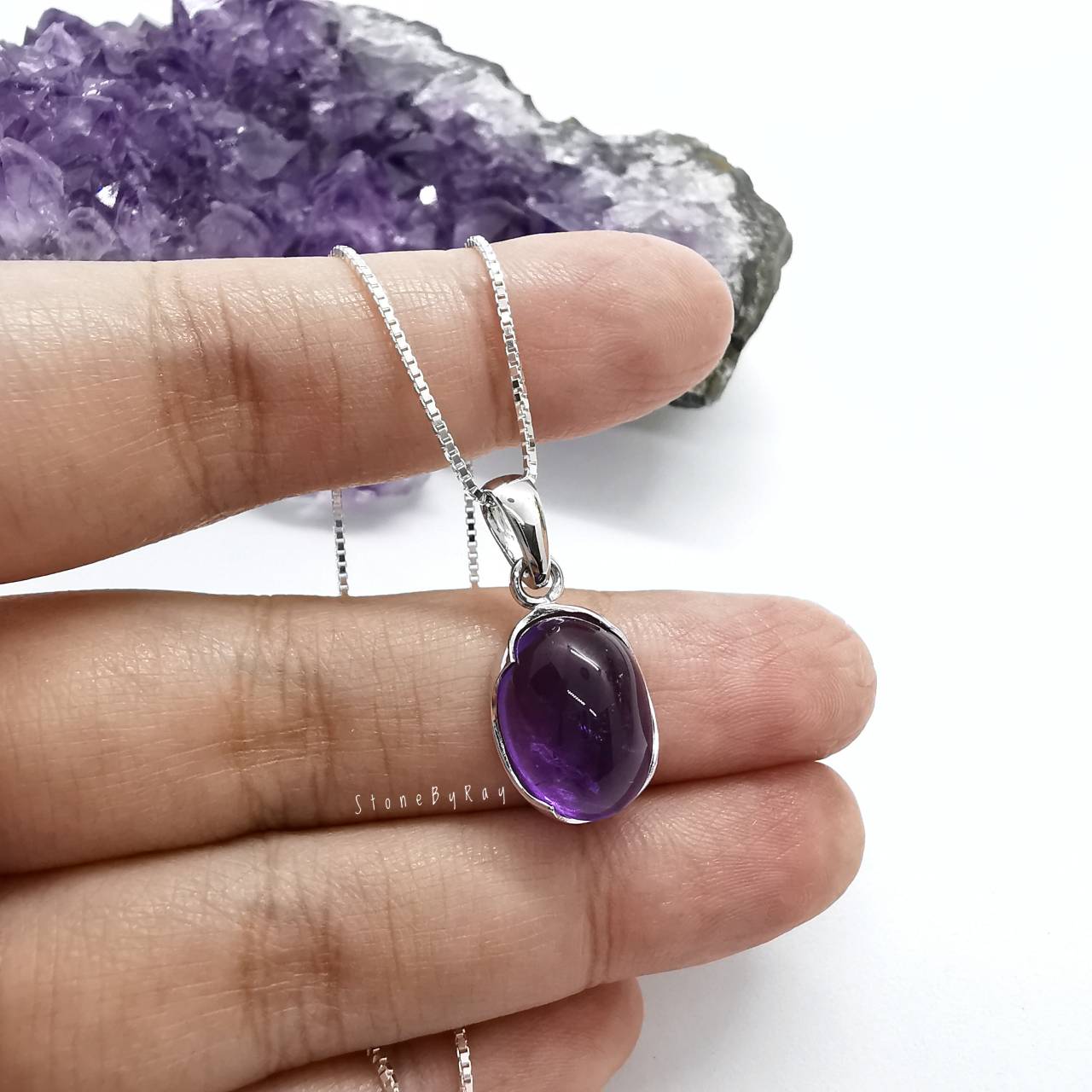 สร้อยคอเงินจี้หินอเมทิสต์ Amethyst